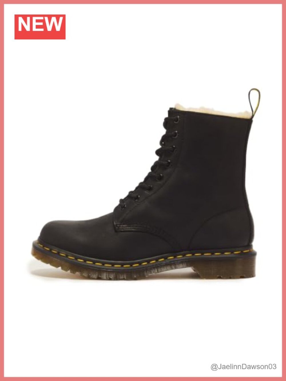 Dr. Martens 1460 Serena Leather Warmwair Lace Up Mid-Calf Boot